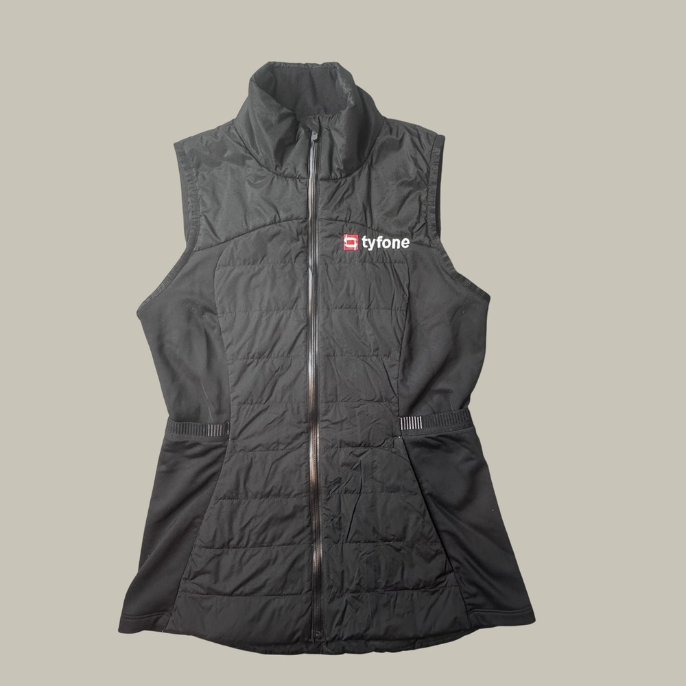 Lululemon Vest Womens 6 Fluff Off Black Down Puffer Tyfone Logo EXCELLENT